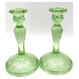 Indiana Glass Tiara Chantilly Green Floral Flower Indiana Glass Tiara Chantilly Green Floral Flower