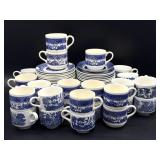 Blue Willow Cups and Saucers- (23) Saucers- Blue Willow Cups and Saucers- (23) Saucers-