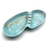 Vintage MCM Turquoise Ceramic Ashtray 10.75" x Vintage MCM Turquoise Ceramic Ashtray 10.75" x