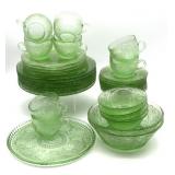 Vintage Indiana Glass Tiara Chantilly Green Vintage Indiana Glass Tiara Chantilly Green