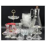 Tiered Serving Stand, Corning Glass Carafe with Tiered Serving Stand, Corning Glass Carafe with