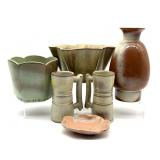 Frankoma Pottery Vase, Planter, Cups, and Flower Frankoma Pottery Vase, Planter, Cups, and Flower