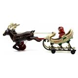 Vintage Santa Claus and Reindeer Painted Cast Vintage Santa Claus and Reindeer Painted Cast