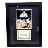 Mickey Mantle Autographed Photo, Framed and