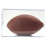Autographed Football in Plastic Display Box- no