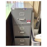 Three Drawer Metal Filing Cabinet, (Top Dented
