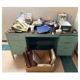 Metal Desk & Contents, Office Supplies & More