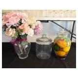 Glass Vase & Large Jars