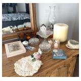 Oil Lamp, Candles, Powder Jars & More