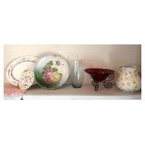 Decorative Plates, Pitcher & Glassware