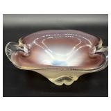 Murano Art Glass Pink to White Bowl/Ashtray 9"