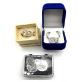 Earrings, Size 7 Ring, and Loop