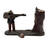 Antique Cast Iron Creedmoor Coin Bank 10" x 7"-