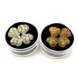 Millefiori Art Glass Heart Shaped Cabochons 0.5"