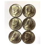 (6) 1972-73 Kennedy Half Dollars
