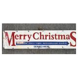 Merry Christmas Metal Sign 35" x 8.5"