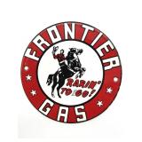Reproduction Porcelain Frontier Gas Sign 6"
