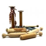 Vintage Wood Spools 12" and Smaller and