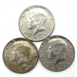 (3) 1969 Kennedy Half Dollars