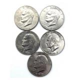 (5) 1972-1974 Eisenhower Dollars
