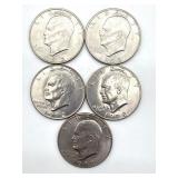 (5) 1972 Eisenhower Dollars