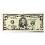 Series 1995 Five Dollar Star Note
