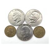 (3) 1971-72 Eisenhower Dollars and (2) 2000