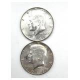 (2) 1967 Kennedy Half Dollars