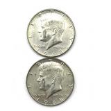 (2) 1968 Kennedy Half Dollars