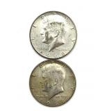(2) 1968 Kennedy Half Dollars