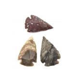 (3) Flint Knapped Arrowheads 1.75ï¿½ and Smaller