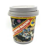 Vintage Tyco Super Blocks Container with Legos