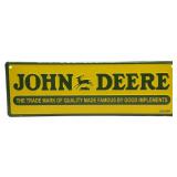 John Deere Metal Sign 18" x 6"