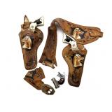 Vintage Texan Jr Toy Pistols in Holster Belt