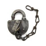 Antique Adlake Santa Fe Railroad Lock with Key -