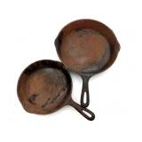 (2) Cast Iron Skillets No. 5 and 8