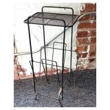 Vintage Metal Side Table Magazine/Record Stand
