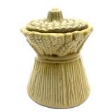 Vintage Wheat Bundle Cookie Jar 7.25"- lid is
