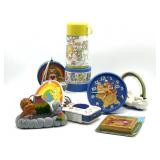 Vintage Care Bears Clock, Cassette Player, Radio,