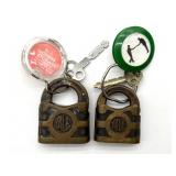 (2) Antique Yale Locks with Keys (unknown if keys