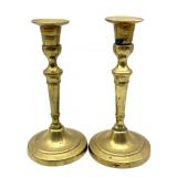 Pair of Vintage Brass Candlesticks 8"
