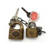(2) Antique Corbin and Eagle Locks with Keys