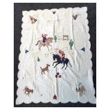 Vintage Western Quilt 63" x 83"- stains noted