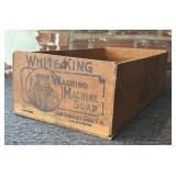 Antique White King Washing Machine Soap Crate