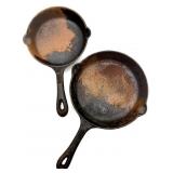(2) Kirby & Allen Cast Iron Skillets 8" and 6.5"