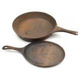Cast Iron Oblong Skillet and Metal Skillet -