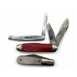 (3) Pocket Knives : Richards, Hammer Brand, and
