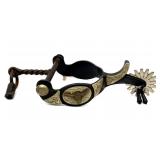 Vintage Spur with Longhorn Design and Jinglebobs