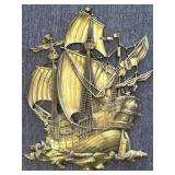 Vintage MCM Plastic Ship Wall Decor 29ï¿½