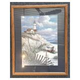 Lighthouse Print, Framed and Matted 24.5ï¿½ x 30ï¿½